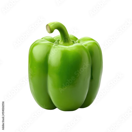 Fresh Green Bell Pepper Isolated on White Background for Healthy Cooking and Nutrition Concepts Transparent background or png