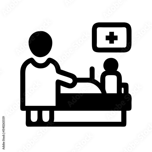 Patient with doctor in hospital on transparent background for web and graphic design