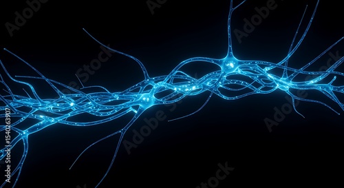 Microscopic View of Interconnected Neurons Neural Network Structure