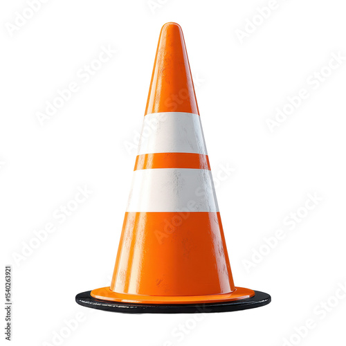 Orange cone isolated on transparent background