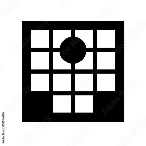 Silhouette location on grid on transparent background for web and graphic design