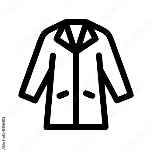 Silhouette lab coat on transparent background for web and graphic design