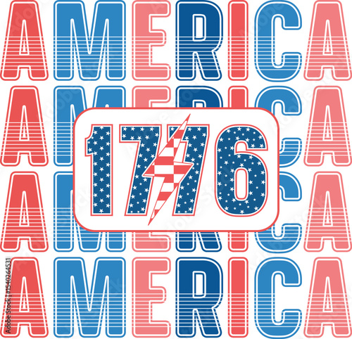1776 America's Revolutionary Spirit - Patriotism Graphic Design