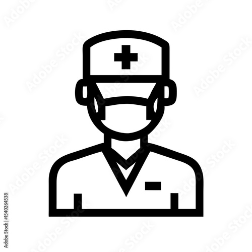 Surgeon with cross badge on transparent background for web and graphic design