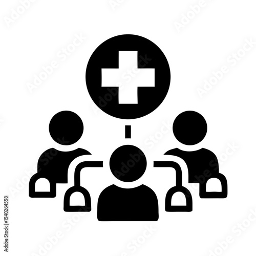 Team with medical cross on transparent background for web and graphic design