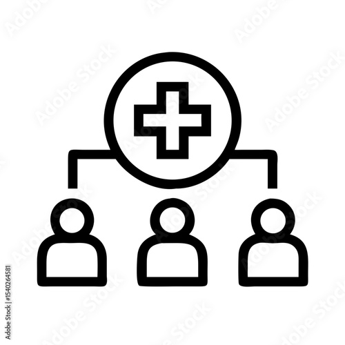 Team with medical cross on transparent background for web and graphic design
