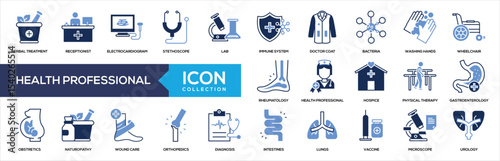 Health Professional Glyph Color Icon Collection