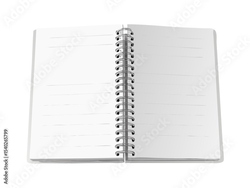 blank notebook isolated on white background