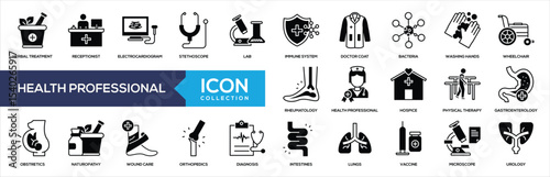 Health Professional Glyph Icon Collection