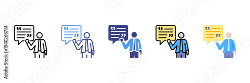 Citation Multi Style Icon Set