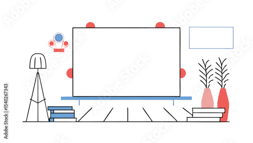 Modern Minimalist Interior Design Mockup with Blank Canvas