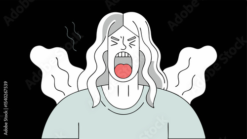 Angry Woman Shouting, Frustration, Stress, Outburst