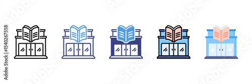 Bookstore Multi Style Icon Set