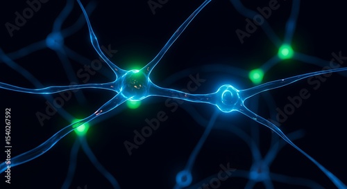 Microscopic View of Interconnected Neurons Neural Network