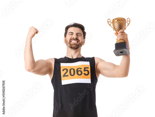 Sporty young man with gold ...