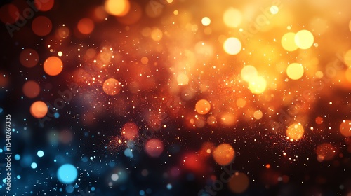 Vibrant bokeh effect with warm and cool colors in a blurred background.