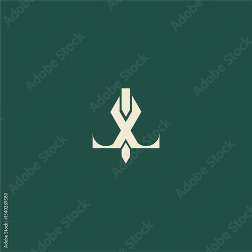 very unique monogram XI logo design