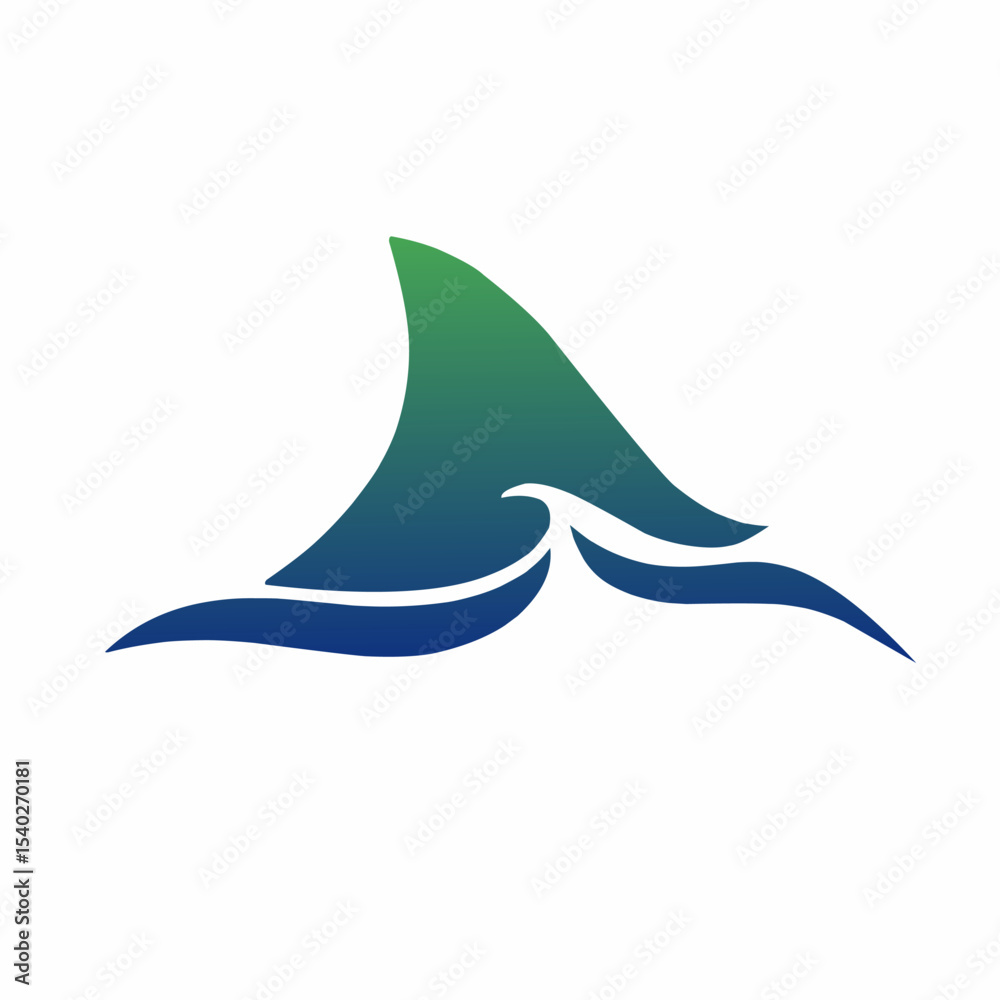 Obraz premium illustration design abstract shark fin logo