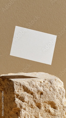 Business card mockup floating in minimalist design, business card design for business