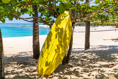 Kayaks on the beach by the sea