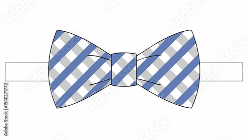 Blue and Gray Striped Bow Tie Illustration