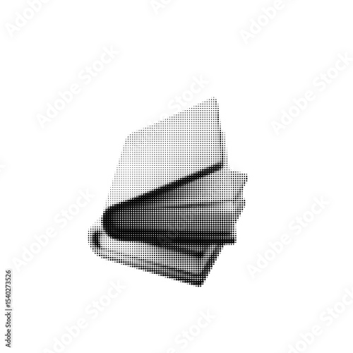 3d open book vector illustration with halftone effect, perfect for education, literature, or vintage-themed design projects. Ideal for stock, branding, and marketing visuals.