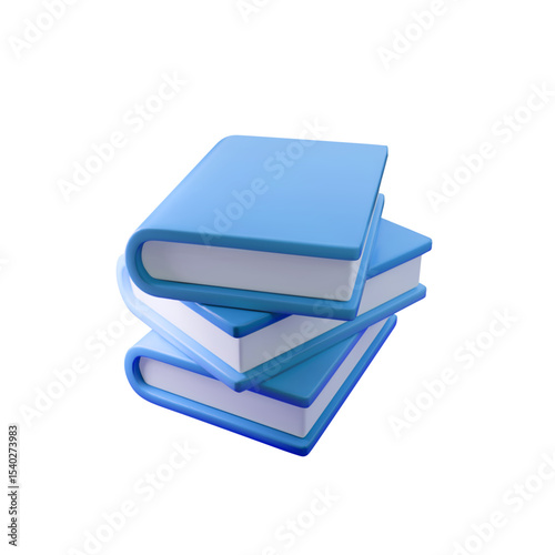3d Stack of blue books vector illustration, ideal for educational, academic, or literary themes. Perfect for e-learning, libraries, or publishing visuals. SEO-friendly design for top visibility.