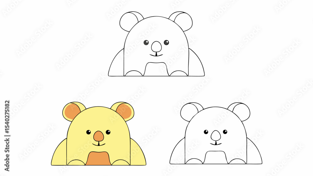 Obraz premium Cute Koala Coloring Page Set