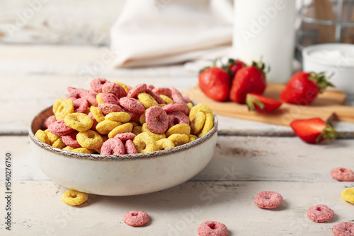 Bowl with tasty cereal ring...