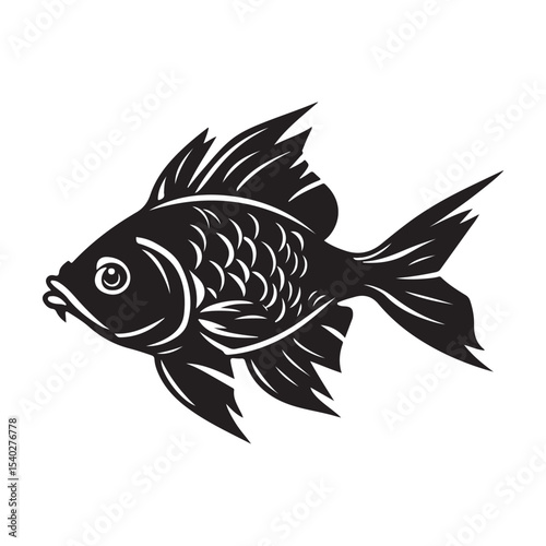 silhouette of carp fish, Sea fish vector illustrator 
