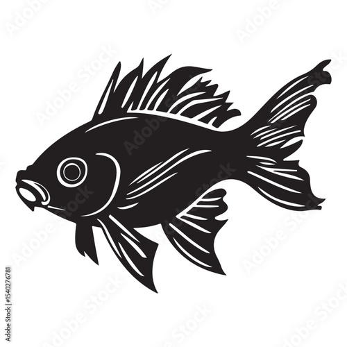 silhouette of carp fish, Sea fish vector illustrator 