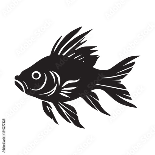 silhouette of carp fish, Sea fish vector illustrator 