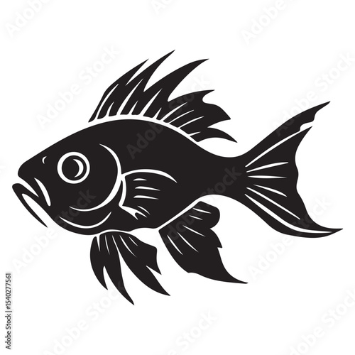 silhouette of carp fish, Sea fish vector illustrator 
