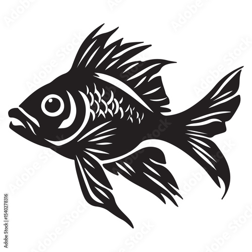 silhouette of carp fish, Sea fish vector illustrator 