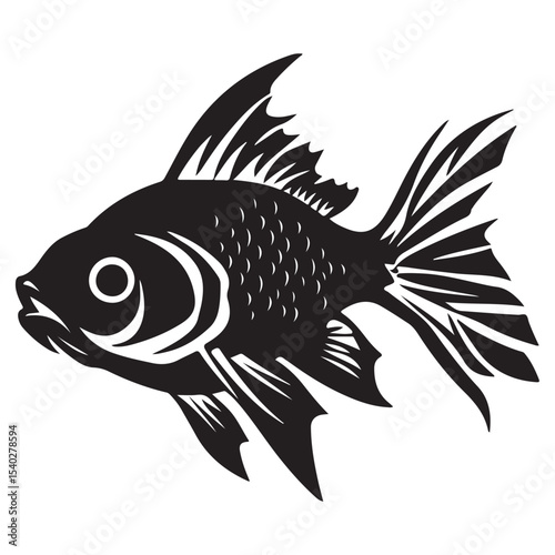 silhouette of carp fish, Sea fish vector illustrator 
