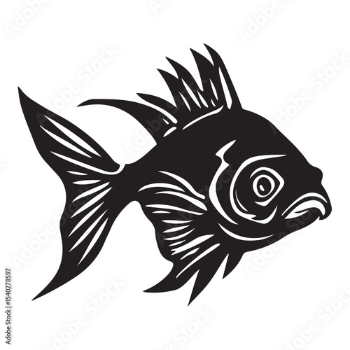 silhouette of carp fish, Sea fish vector illustrator 