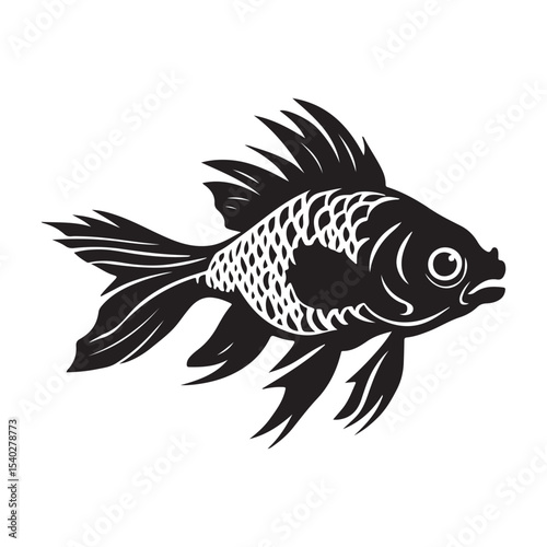 silhouette of carp fish, Sea fish vector illustrator 