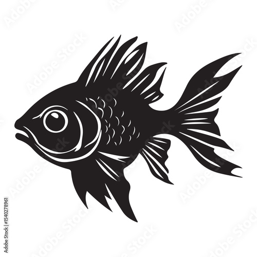 silhouette of carp fish, Sea fish vector illustrator 