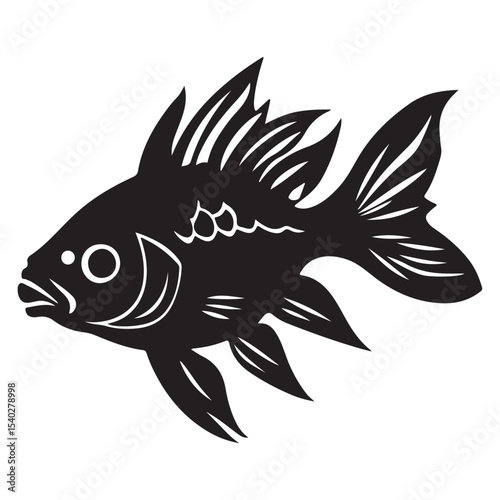 silhouette of carp fish, Sea fish vector illustrator 