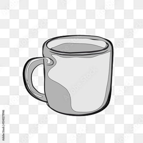 Simple Line Drawing of a Mug  Perfect for Coffee, Tea, or Hot Chocolate Illustrations