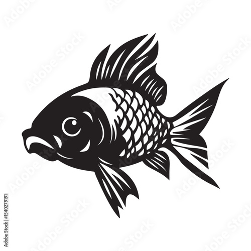 silhouette of carp fish, Sea fish vector illustrator 