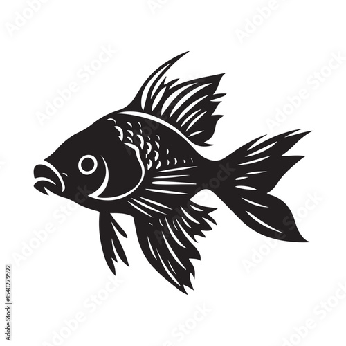 silhouette of carp fish, Sea fish vector illustrator 