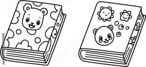Adorable Children's Book Illustrations Cute Animal Designs for Storybooks and Coloring Pages
