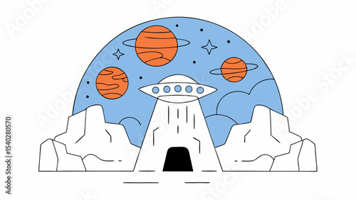 UFO Landing on Alien Planet