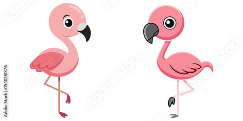 Set of baby flamingo  vector illustration design