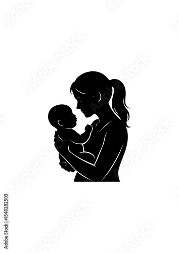 Woman_Holding_Baby_Silhouette