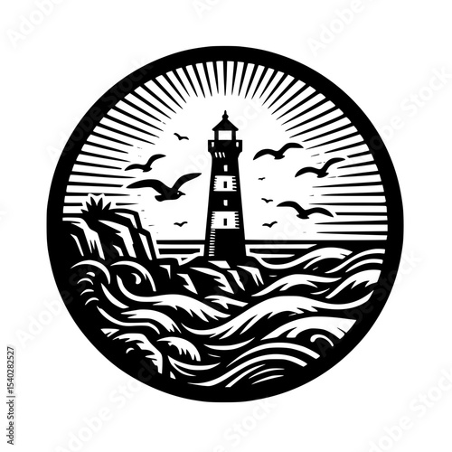 lighthouse on the sea