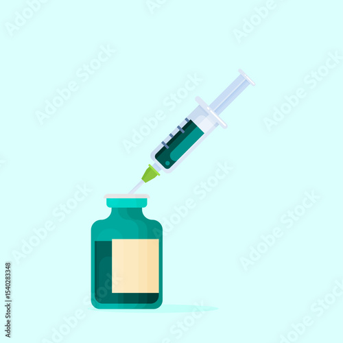 Poison bottle flat vector icon isolated on color background