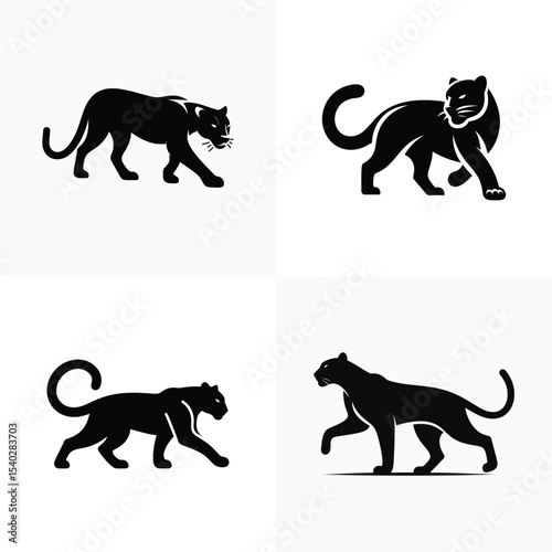 Black Panther Silhouette Vector Illustration
