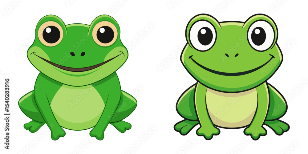 Fototapeta premium Set of cartoon frog vector illustration design